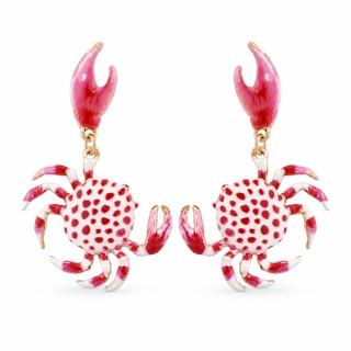 KOLCZYKI DUŻE KRAB KRABY CRAB MORZE SEA OCEAN WAKACJE ŚMIESZNE