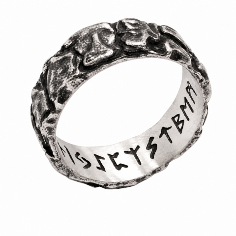 KUTY METAL FUTHARK OBRĄCZKA RUNY RUNES WIKINGOWIE NORDYCKA STAL