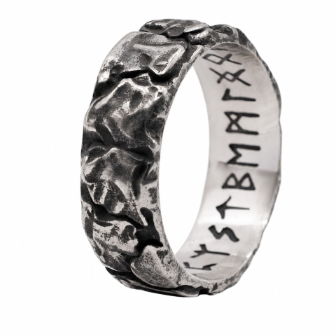 KUTY METAL FUTHARK OBRĄCZKA RUNY RUNES WIKINGOWIE NORDYCKA STAL