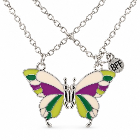 NASZYJNIKI BFF MOTYL MAGNETYCZNE ZESTAW 2 SZTUK SKRZYDŁA SYMBOL PRZYJAŹNI