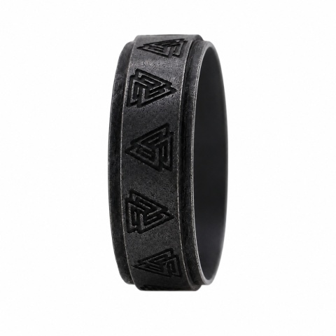 VALKNUT OBRĄCZKA MĘSKA STAL SZLACHETNA WIKINGOWIE NORDYCKA TALIZMAN