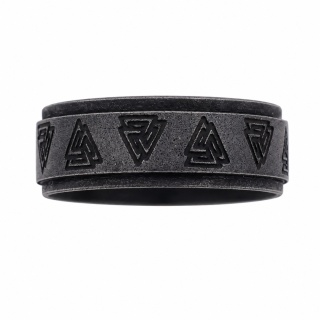 VALKNUT OBRĄCZKA MĘSKA STAL SZLACHETNA WIKINGOWIE NORDYCKA TALIZMAN