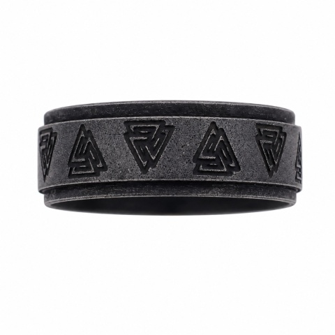 VALKNUT OBRĄCZKA MĘSKA STAL SZLACHETNA WIKINGOWIE NORDYCKA TALIZMAN