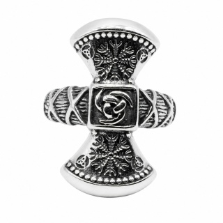 TOPÓR WIKINGÓW VEGVISIR MASYWNA SYGNET OBRĄCZKA MĘSKA STAL SZLACHETNA