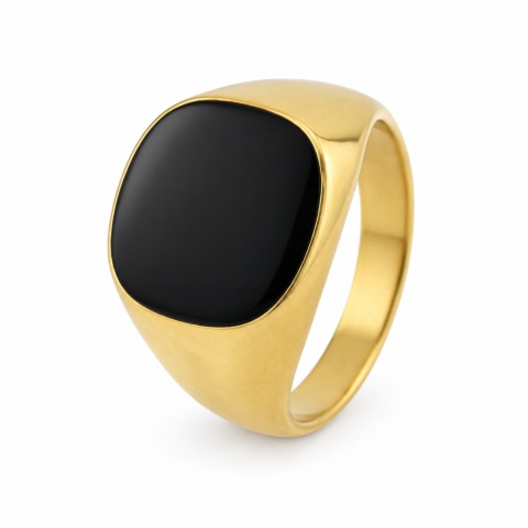 SYGNET CZARNE OCZKO KLASYCZNY GŁADKI OZDOBNY ELEGANCKI UNISEX R22