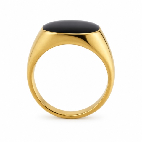 SYGNET CZARNE OCZKO KLASYCZNY GŁADKI OZDOBNY ELEGANCKI UNISEX R22