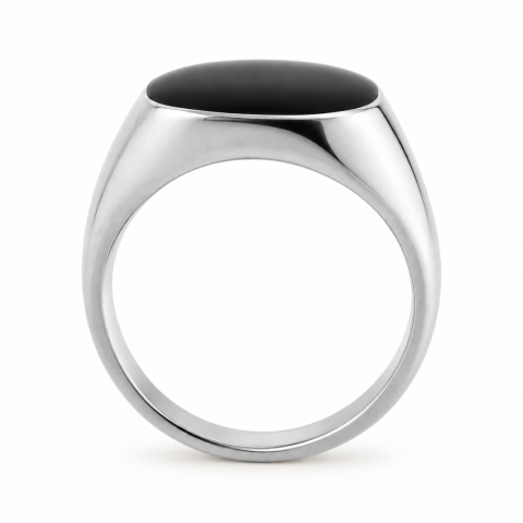 SYGNET CZARNE OCZKO KLASYCZNY GŁADKI OZDOBNY ELEGANCKI UNISEX R22